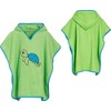 Playshoes Boy's Kinder Frottee-Poncho, Badeponcho Schildkröte mit Kapuze Bathrobe, Green