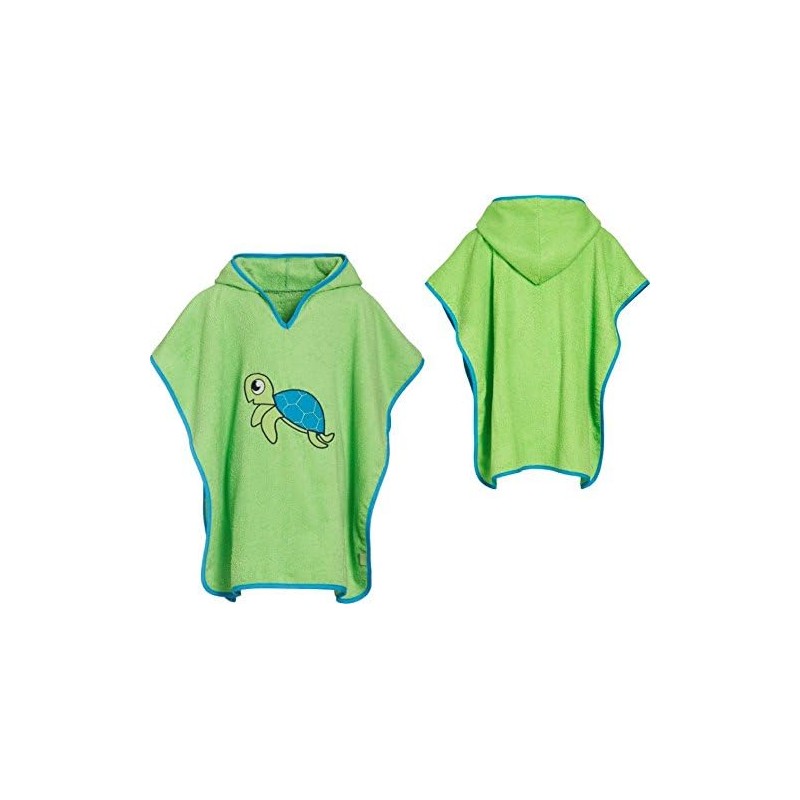 Playshoes Boy's Kinder Frottee-Poncho, Badeponcho Schildkröte mit Kapuze Bathrobe, Green
