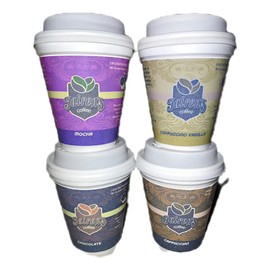 Cafe Capuchino Charola 20 Vasos De 8oz Surtido En Sabores