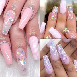 Cavad Lentejuelas Con Purpurina De Mariposa, 12 Colores, Hol