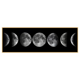 UGZDEA Moon Phases Canvas Poster, Abstract Minimalist Black White Moon Phases Canvas Painting, Living Room Bedroom Decoration Picture without Frame（B,30x90cm）