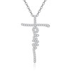 PRAYMOS Faith Cross Necklace 925 Sterling Silver Pendant Necklace for