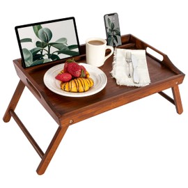 Rossie Home ROSSIE HOME Extra Large Bamboo Bed Tray, Lap Desk with Phone Holder - Fits up to 17.3 Inch Laptops and Most Tablets - Java - Style No. 78112