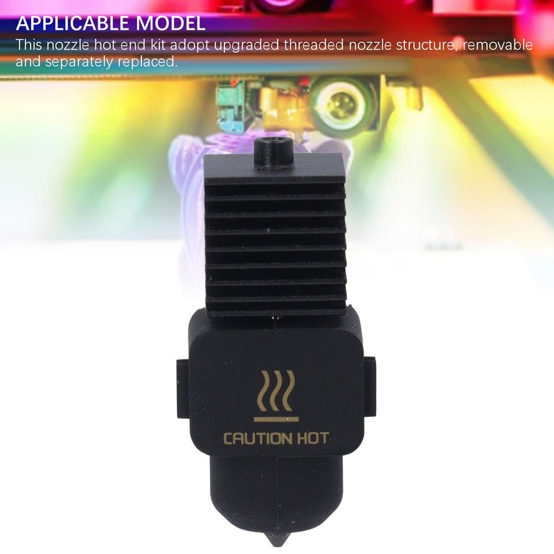 Nozzle Hot End Kit, Removable Steel Nozzle, Brass Heating Block