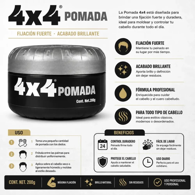 Pomada Para Cabello Profesional 4x4 200g