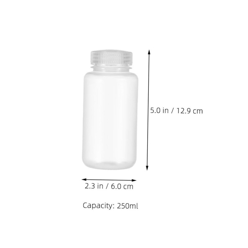 ABOOFAN 8Pcs Transparent Leakproof Plastic Reagent Bottles Caps for Lab