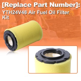 YTH24V48 Air Fuel Oil Filter Kit For Husqvarna YTH24V54 YTA22V46 YTH18542 YTH24V54 Lawn Mower for John Deere D110 D130 D140 L105 L107 L108 LA135 AM125424 GY20577 MIU14395 GY20577