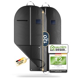 FiRiO® 2 x Premium Garment Bags - Up to 50% Thicker Material - Foldable Garment Bag Travel Bag - Business Suit Bag - Breathable Garment Cover for Travel & Storage - Garment Bags 120 x 60 cm