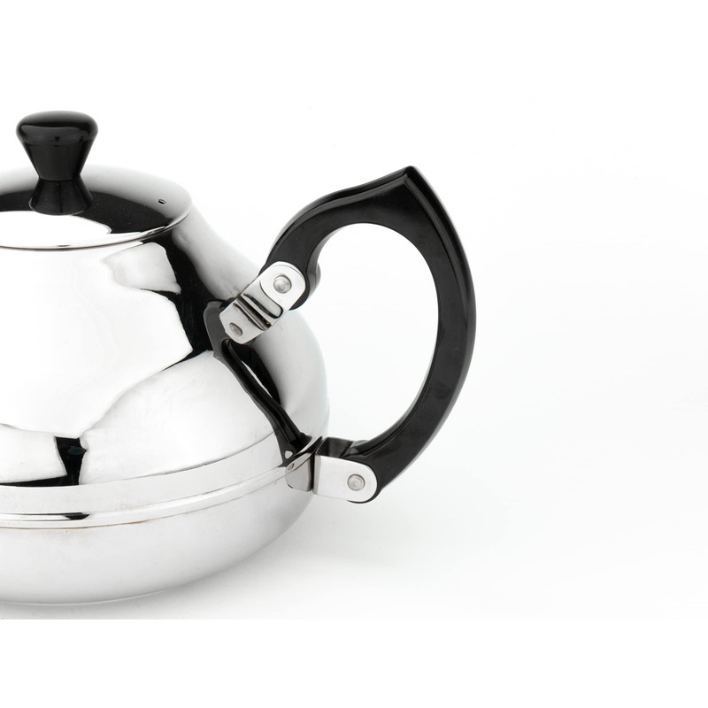 Bredemeijer Ceylon 1.25L, Black Fittings, Stainless Steel Silver, 15.4 x