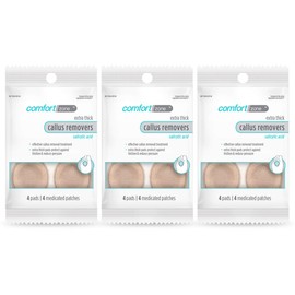 Comfort Zone Extra Thick Callus Remover Pads for Feet, Contains 40% Salicylic Acid, Protective Callus Pads for Feet to Cushion & Protect Against Friction, 4 Count, Pack of 3