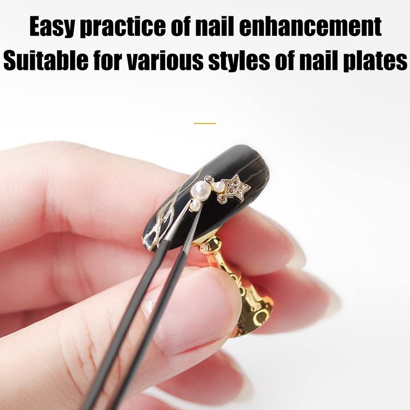 2 Sets Acrylic Nail Art Practice Stands, Magnetic Nail Tip