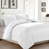SSW HOMES Satin Stripe Single Duvet Cover Set White Premium