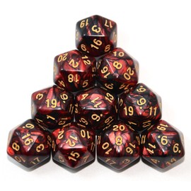 SmartDealsPro 10-Pack 20 Sided Dice D20 Polyhedral Dice for DND RPG MTG Table Game (Color 13)
