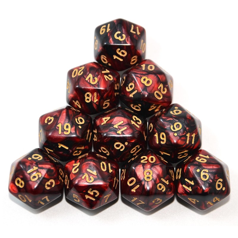 SmartDealsPro 10-Pack 20 Sided Dice D20 Polyhedral Dice for DND
