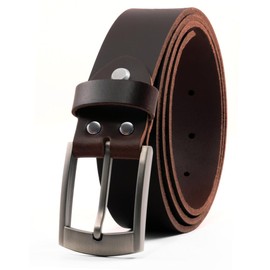 Fa.Volmer ® Buffalo Leather Belt for Men and Women / Leather Belt 35 mm Wide / Can Be Shortened / Model Austin (Available in Black and Brown), brown