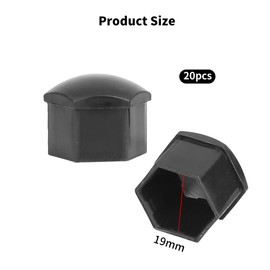 BRIOTA Pack of 20 Wheel Bolt Caps, Screw Cover, Wheel Nut Cap, Universal, 21 mm Wheel Bolt Cover with Disassembly Tool (Black)