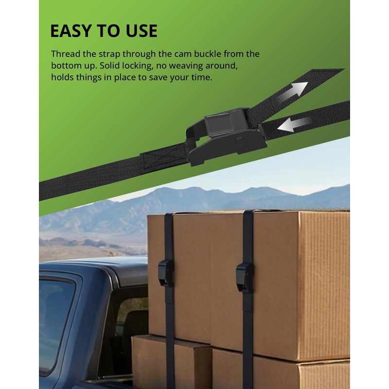 STAYGROW Lashing Straps with Buckles, 0.75'' x 48'' Tie Down