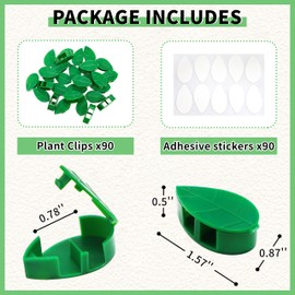 90PCS Plant Climbing Wall Fixture Clips with Easy Clean Adhesive Sticker,Anti-Twine Design Plant Wall Clips,Invisible Vine Clips for Plants for Wall,Easy Use for Indoor Outdoor Garden Decorations
