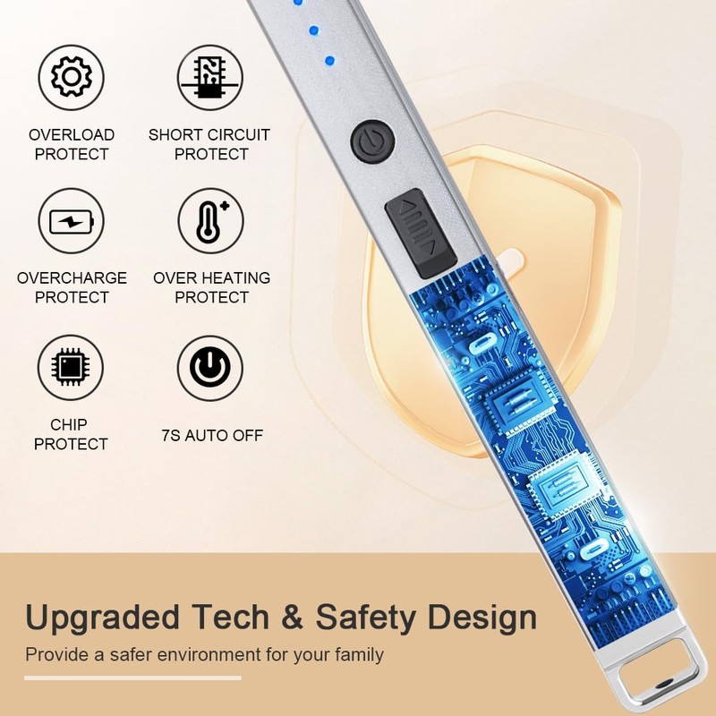 SUPRUS Electric Arc Lighter Windproof Flameless Rechargeable USB Lighter with