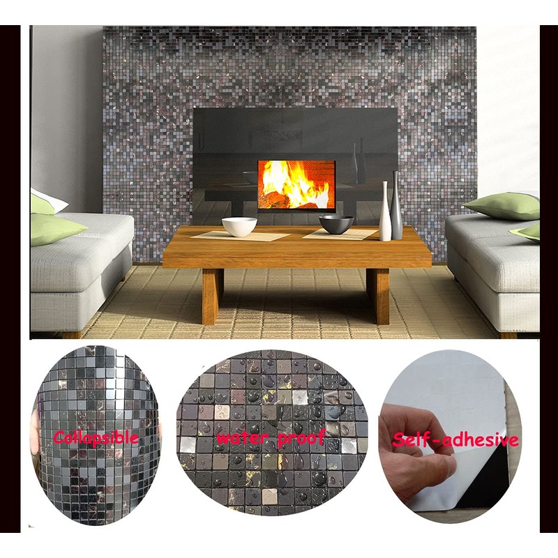 XUANINY Peel and Stick Backsplash Tiles for Kitchen,Bathroom,Fireplace,Self Adhesive Metal