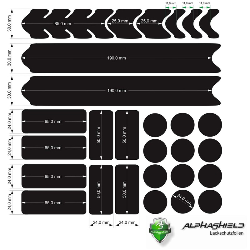 AlphaShield Bicycle Frame Protector Chain Stays Protection Film Sticker Frame