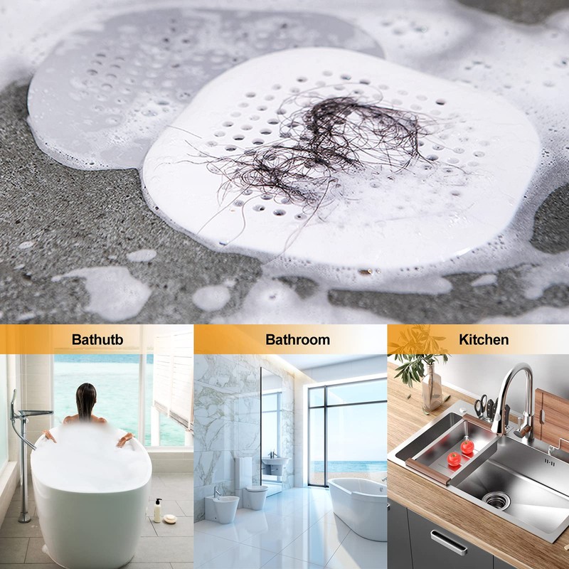 Hair Drain Catcher,Square Drain Cover for Shower Silicone Hair Stopper