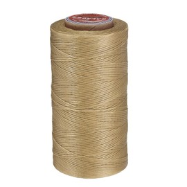 sourcing map Flat Leather Sewing Waxed Thread, 270m / 295 Yards Polyester Wax String, 150D Wax Stitching Cord for Leather Crafts, Bookbinding, Bracelets Braided, Sand Yellow