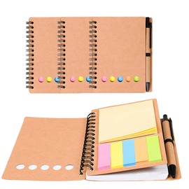 PACIOCEAN 4 Pcs Thank You Gift for Colleague Employee Appreciation Gifts Inspirational Kraft Lined Spiral Notepad,Employee Appreciation Gifts with Sticky Note Notepad,Motivational Pens and Gift Bags