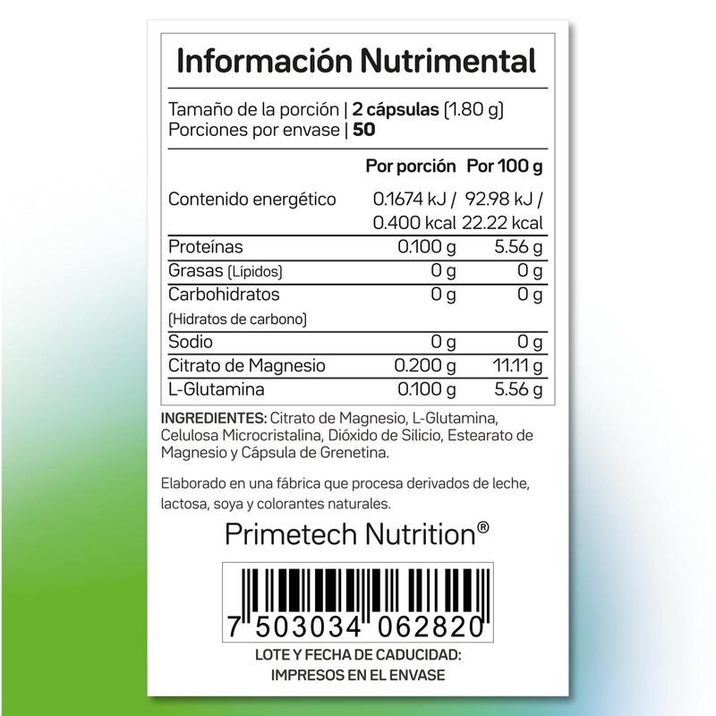 Citrato de Magnesio cápsulas 50 porciones de 200 mg, alta