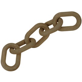 QUEENSDOWN Decorative Wood Chain Link Modern Boho Home Farmhouse Decor, 5 Link Chain Decor Hand-Carved Wooden Aesthetic Crafts, Sustainable Pine Wood for Shelf, Living Room, Rustic Country