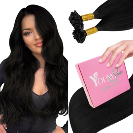 YoungSee U Tip Hair Extensions Darkest Brown 16Inch U Tips Hair Extensions Real Human Hair Darkest Brown Hair Extensions U Tip Keratin Hair Extensions Brown K Tips Hair Extensions Real Gair 1G/S 50G