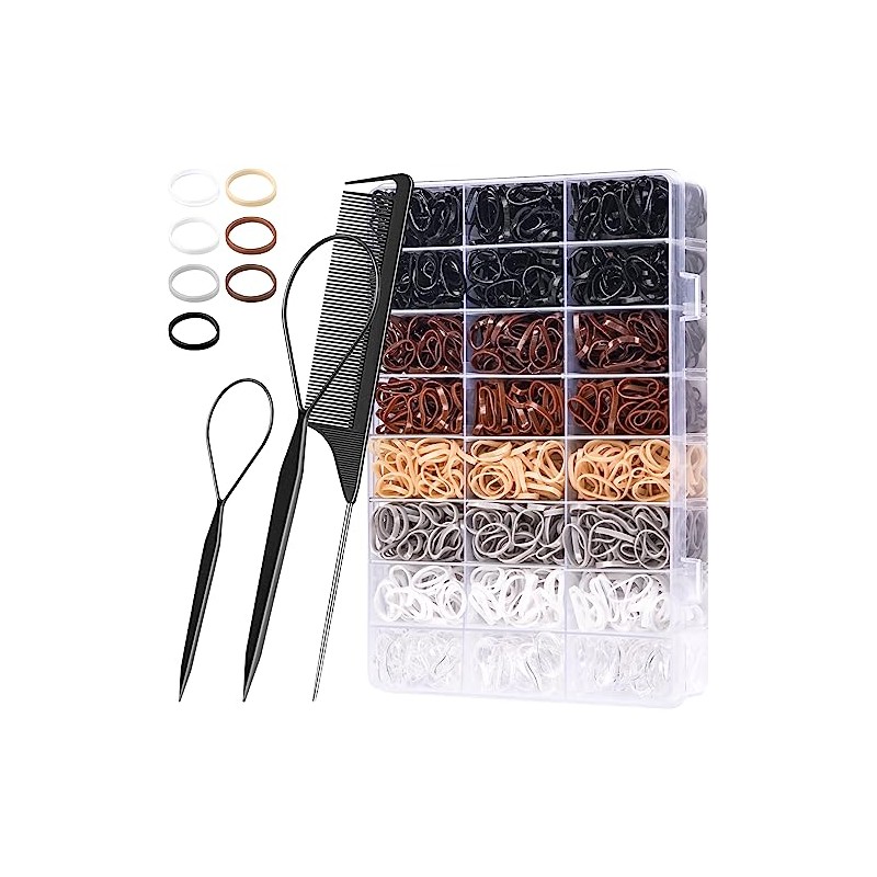 TsMADDTs Pequeñas Gomas Elásticas para El Cabello, 2000 Unidades de