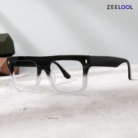 Zeelool Stylish Aviator Eyeglasses Frame with Non-prescription Clear Lens for Men Reaux ZJGA329020-02 Black