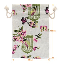 Naler 20pcs Linen Jute Gift Bags Pouches, Sack Drawstring Bags for Christmas Wedding Favor Vintage Party Storage Wrap Flowers 3.7” * 5”