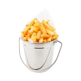 28 Ounce Metal Bucket, 1 Round Silver Pail - With Handle, Food Safe, Silver Stainless Steel Large Metal Bucket, Smooth Finish, For Meals, Displays, Or Centerpieces - Restaurantware