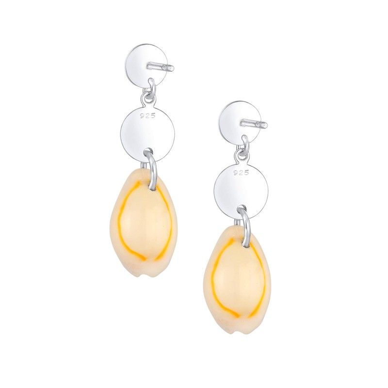 Elli Women's Pendant Earrings Kauri Shell Sea Plate in 925