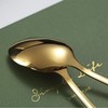 Gold Dinner Spoons, Kyraton 6 Pieces 19 cm Stainless Steel