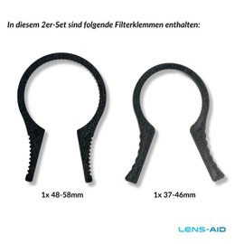 Lens-Aid Filter clamp set for easy removal of lens round filters - filter pliers or filter wrench for camera lens