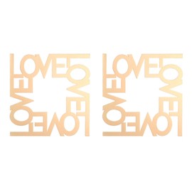 Fashion Exaggeration LOVE Stud Earrings for Women Statement Jewelry Punk Geometric Letters LOVE Rectangular Large Drop Earrings (Gold)