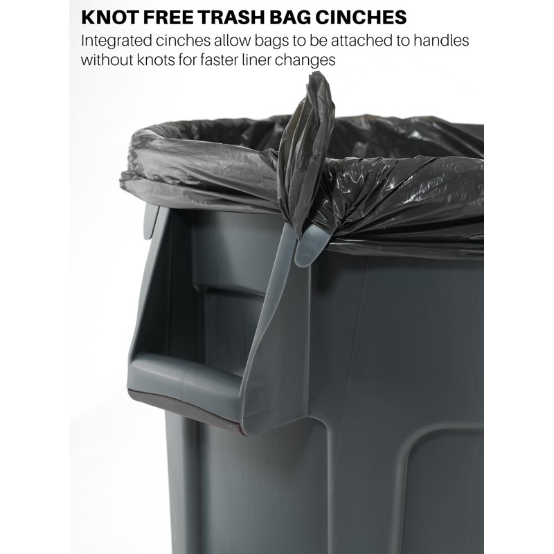 Rubbermaid Commercial Products BRUTE Heavy-Duty Round Trash/Garbage Can, 32-Gallon, Green,