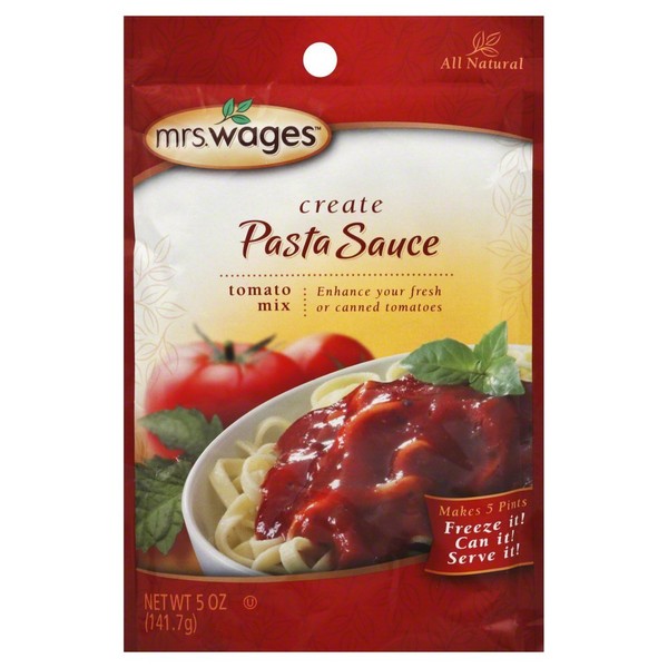 Mrs. Wages ALL NATURAL Pasta Sauce Tomato Canning Mix (5 Ounce Package)