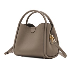 imeetu Women's Shoulder Bag, High Quality Genuine Leather, 3-Way Handbag, 3-Room Storage, Large Capacity, High Visibility, Crossbody Bag, Simple, Casual, Handheld, Popular, Commuting to Work, beige,