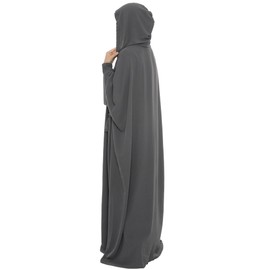 khalat khalat Muslim Prayer Dress Abaya Solid One-Piece Hoodie Abaya Dress for Women Long Maxi Dress Islamic Dubai Jilbab Dark Gray
