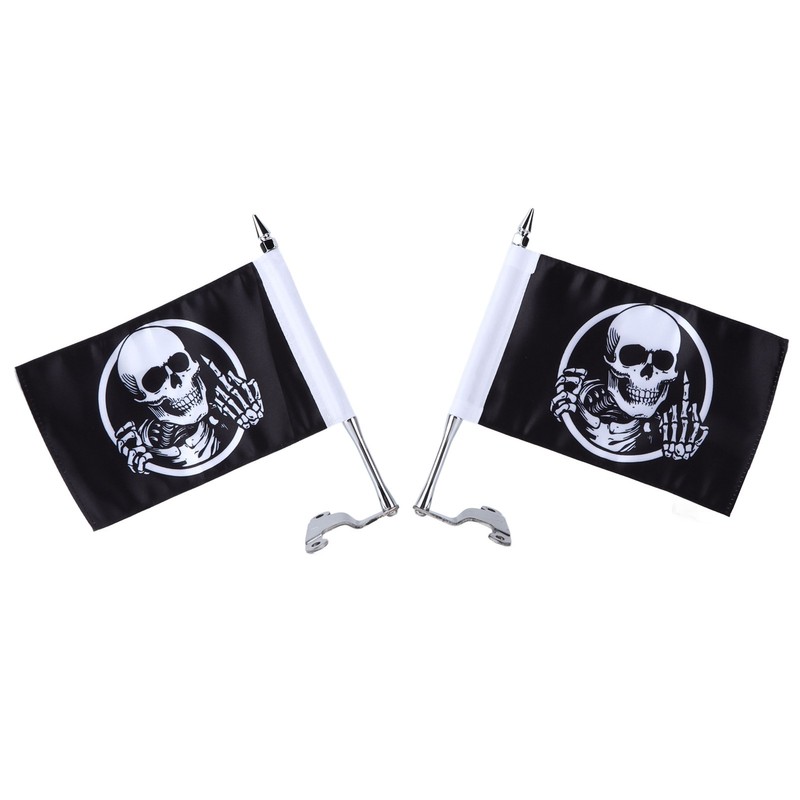 Trunk Lid Flagpole Mount Kit with Skull Flag L R