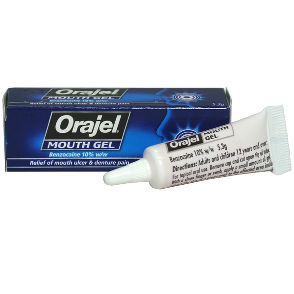 3 x Orajel Mouth Gel - Relief of Mouth Ulcer & Denture Pain