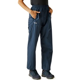 Regatta Pack It' Pantaloni per Camminate Impermeabili Traspiranti Ripiegabili Cuciture Nastrate Overtrousers, Donna, Midnight, S