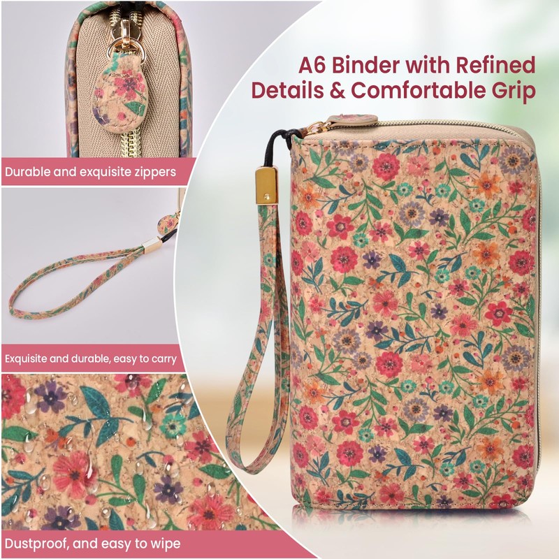 FORTAVEM A6 Binder Zipper Budget, Planner for Travel & Study