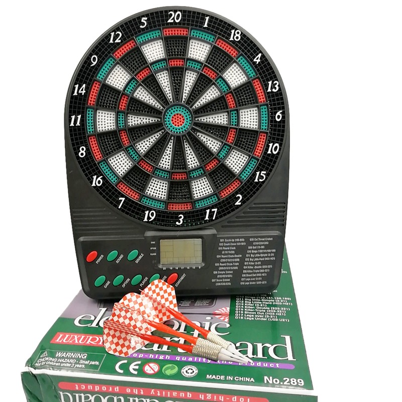 Electronic Darts Board Set Multiplayer LCD Scoring Display with 6