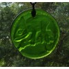 Moss Green Chameleon Handmade Recycled Wine Bottle Bottom Sun Catcher