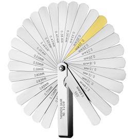32 Blade Feeler Gauge, Universal Thickness Gauge, Stainless Steel, Metric/Imperial Tool for Measuring Gap Width/Thickness/Metric Sizes, Feeler Gauge Valve Backlash, 0.04-0.88 mm